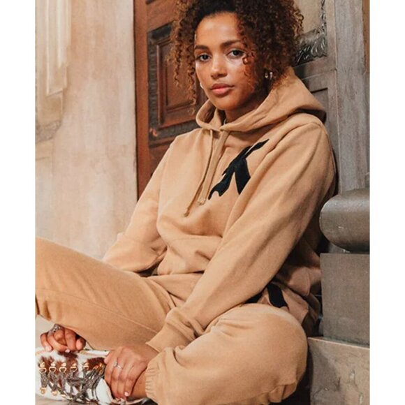 Kith Women's Varsity William's Hoodie Tan Size XS Large K Detail - Picture 1 of 9